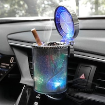 Üniversal 7 Renkli Rgb Led Işıklı Lüx Oto Küllük Kapaklı Spor Araç İçi Küllük Araba Küllüğü 00 Şüscaroto Aksesuar