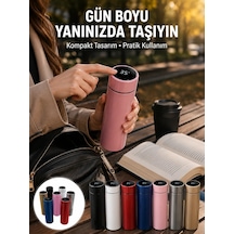 Led Sıcaklık Ölçerli 250 Ml Yalıtımlı Termos Şişe Yeni Nesil Mavi