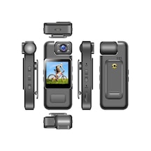 Mini Vücut Kamerası 4k Wifi, 180 Derece Dönebilen Lens, Gece Görüş Motiondio Ve Video Kaydı İle Taşınabilir Vücut Kamerası, Eylem Kamerası Vlog Kamerası