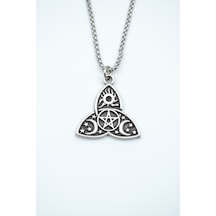Triquetra Örme Zincir Kolye Gümüş