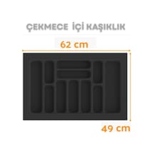 Çekmece İçi Kaşıklık Ve Kepçelik Düzenleyici Antrasit 62x49 Cm 55x40 Cm Kadar Kesilebilir Antrasit