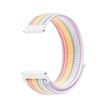 Caseonn Realme Techlife Watch S100 Kordon Hasır Kumaş Nylon Kayış Pride Beyaz