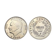 1998 Yılı Darphane Hatıra 2 Euro Atatürk Nikel 500.000 Lira Çil