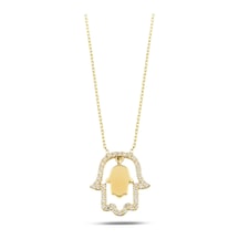 Debora Jewelry 14 Ayar Altın Fatma Ana Eli Kolye