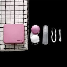 Aynalı Lens Kutusu Seti 5 Parça  Açık Pembe