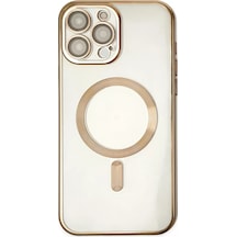 Newface Apple İphone 14 Pro Kılıf Kross Magneticsafe Kapak - Gold Altın