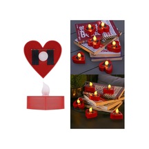 Cbtx Bahçe Aydınlatma Güneş Enerjili Mum Işığı Açık Avlu Villa Bahçe Su Geçirmez Dekorasyon Işığı, Özellik: Kalp Modeli Kırmızı Kabuk