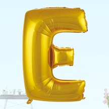E Harf Folyo Balon. 100 CM - Altın