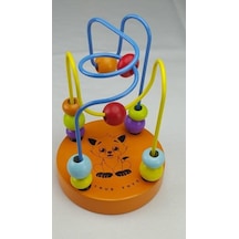 Mini Ahşap Helezon Yay Labirent Renkli Oyuncak(Turuncu,Yeşil,Mavİ