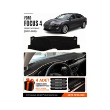 Ford Focus 4 2017-2021 Uyumlu Torpido Koruma, Torpido Örtüsü, Torpido Kılıfı - Siyah Bej