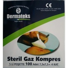 Dermateks Steril Gaz Kompres 4 Kat 7.5x7.5 CM