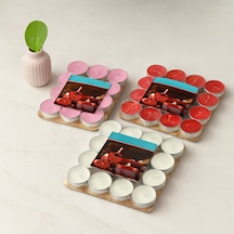 Renkli Yuvarlak Tea Light Mum 16'lı Çr