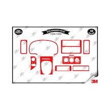 Volkswagen Vw Polo 1994 1999 Torpido Konsol Trim Göğüs Maun Kaplama Set 10 Parça Kırmızı