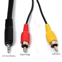 75cm 2.5mm Stereo To 2 Rca Çevirici Dönüştürü Ses Kablosu 1 ADET