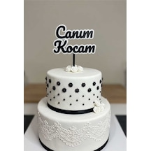 2 Adet Canım Kocam Yazılı Pasta Süsü Cake Topper Seti - Yıl Dönümü Ve Doğum Günü Dekoru
