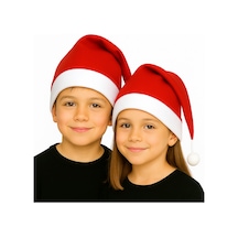 Çocuk Noel Şapkası Yılbaşı Şapkası - Polar Yıl Başı Şapkası - Noel Baba Şapkası Unisex