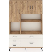 Arges Dolap 8 Raflı 5 Çekmeceli 3 Kapaklı 132x30x195 Çam-çam/... Çam