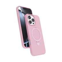 Newface Apple iPhone Uyumlu 16 Pro Regal Magsafe Standlı Kapak - Açık Pembe