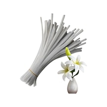 50 Adet Beyaz Şönil, Çiçek Yapımına Uygun Tüylü Tel, 30 Cm 6 Mm