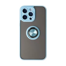 Sh Newface Apple İphone Uyumlu 14 Pro Kılıf Montreal Yüzüklü Silikon Kapak - Buz Mavi Najmaddin