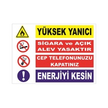 Yüksek Yanıcı Uyarıları - Isg Levhası Levha 35x50 Cm Dekota 3 Mm