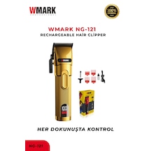 Wmark Ng-121 Profesyonel Saç Kesme Makinesi Sarı Güçlü Motor, Kablosuz Clipper 3-4 Saat