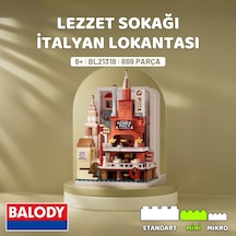 Balody Lezzet Sokağı İtalyan Lokantası Bl21318 Mini Blok Yapı Oyuncakları Seti