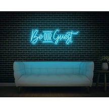 Be Our Guest Yazılı Neon Tabela Turkuaz
