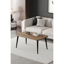 Roma Orta Sehpa Metal Ayaklı , Orta Sehpa , 100 X 60 X 50 Cm Siyah Metal Atlantik Çam
