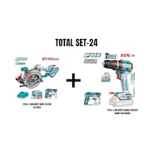 Total Set-24 Total Lı-ıon Akülü Daire Testere+akülü Darbeli Matkap 66nm+20v 4,0 Ah Batarya+şarj Aleti