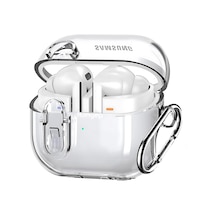 Samsung Galaxy Buds 3 Pro Ve Buds 3 İçin Güvenlik Kilit Tasarımlı Şeffaf Kulaklık Kılıfı Darbeye Çizilmeye Ve