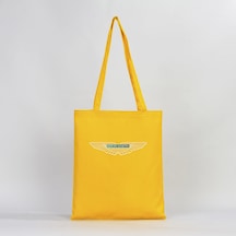 Aston Martin Logo 2 Sarı Gabardin Bez Çanta