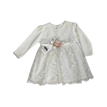 Becol kız bebek elbise  beyaz dantelli no 15 Beyaz