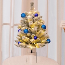 Yaozixa Bahçe İçin Elektrikli Kayın Ağacı - Mavi Kar Manzaralı, 8 Fonksiyonlu Isınma Işıkları Ve Su Geçirmez Pil Kutusu Tekli Paket