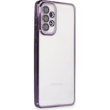 Samsung Uyumlu Galaxy A73 5g Kılıf Kamera Korumalı Lensli Silikon Mor