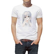 Anime Fairy Tail Glass Guild Emblem Baskılı Beyaz Erkek Tshirt (531009825)