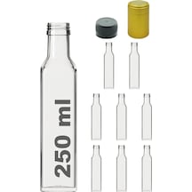 Afracam Maraska Şeffaf 250 ML Cam Şişe Kapak Kapüşon 8 Adet