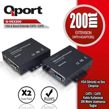 Qport Q-Vex200 200 Metre Vga Extender 2Li Paket (534363200)