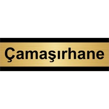 Çamaşırhane 5x20cm Altın Renk Metal Yönlendirme Levhası