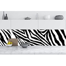 Mutfak Tezgah Arası Folyo Fayans Kaplama Folyosu Zebra Desen 60 X 300 Diğer