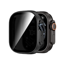 Caseonn Apple Watch Uyumlu Ultra Kılıf Hayalet Ekranlı Anti-spy Gizlilik Korumalı Bumper Kasa Siyah