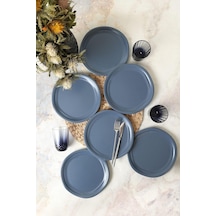 Mat Mavi Bloom Pasta Tabağı 24 Cm 6 Adet 399 Çok Renkli