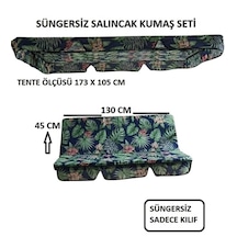 2 Kişilik Lüks Salıncak Kılıf Seti Süngersiz Yaprak Desen Yeşil