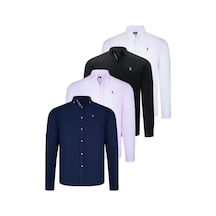 Dörtlü Set G674 Dewberry Erkek Gömlek-siyah-beyaz-lacivert-pembe Siyah-beyaz-lacivert-pembe
