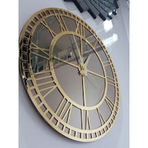 Ayna Denizi Golden Roma Bronze Model Altın Bronz Renk 50 CM Dekoratif Aynalı Duvar Saati Altın