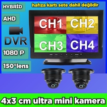 10'' Dvr Ekran 2 Adet 150 Derece Ahd 1080p Ultra Mini Kamera 12 V