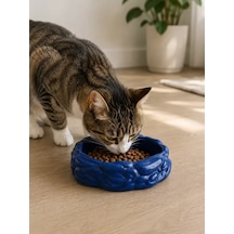 Hubrendy Sh Eko Form Model Beton Kedi Köpek Mama Ve Su Kabı 16cm 16cm 5.5cm - Lacivert