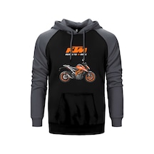 Ktm 1290 Super Duke R Gri Renk Reglan Kol Kapşonlu Sweatshirt Gri