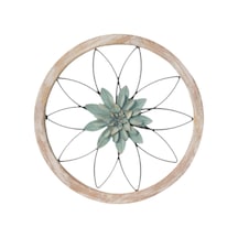 Suntek Çiçek Metal Duvar Sanatı Dekoru Asma Dekorasyonu Yeşil