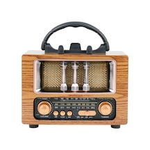 Nostaljik Radyo Şarjlı Bluetooth Hoparlör Taşınabilir Sd Kart Usb Girişli Mini Speaker